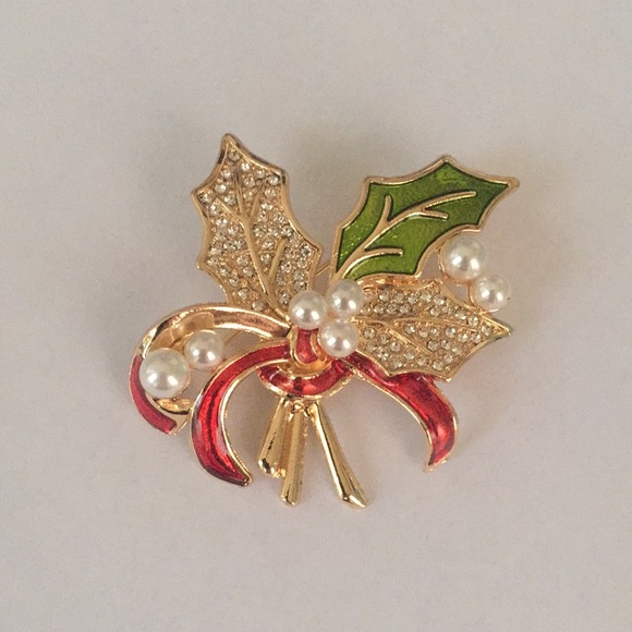 🍏50% OFF/3+...Holly Leaves Christmas Brooch - Picture 8 of 13